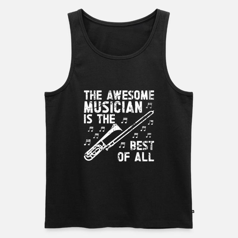 Posaune - Männer Premium Bio Tank Top - Schwarz