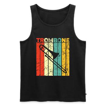 Trombone - Men's Premium Organic Tank Top - black - Front - AI Model Male 178 light (178cm)