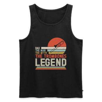 Trombone - Men's Premium Organic Tank Top - black - Front - AI Model Male 178 light (178cm)