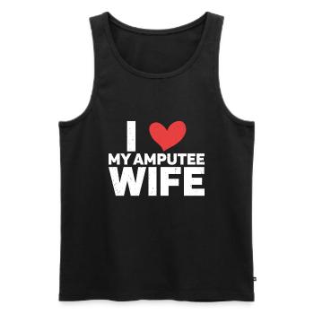Amputation - Männer Premium Bio Tank Top - Schwarz - Vorne - AI Model Male 178 light (178cm)