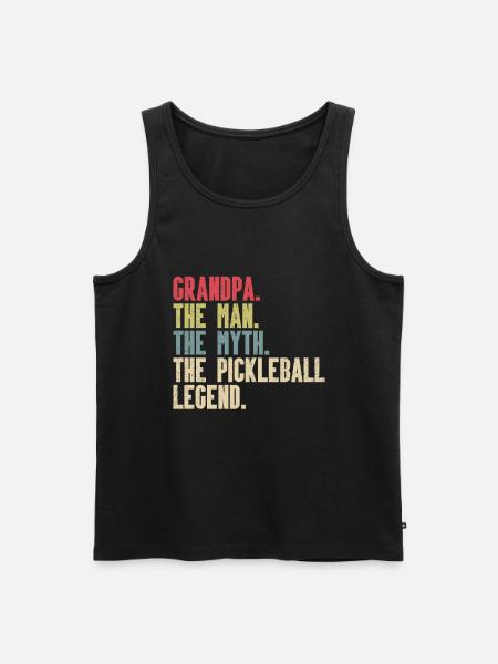 Grandpa Pickleball Paddle - Men's Premium Organic Tank Top - black