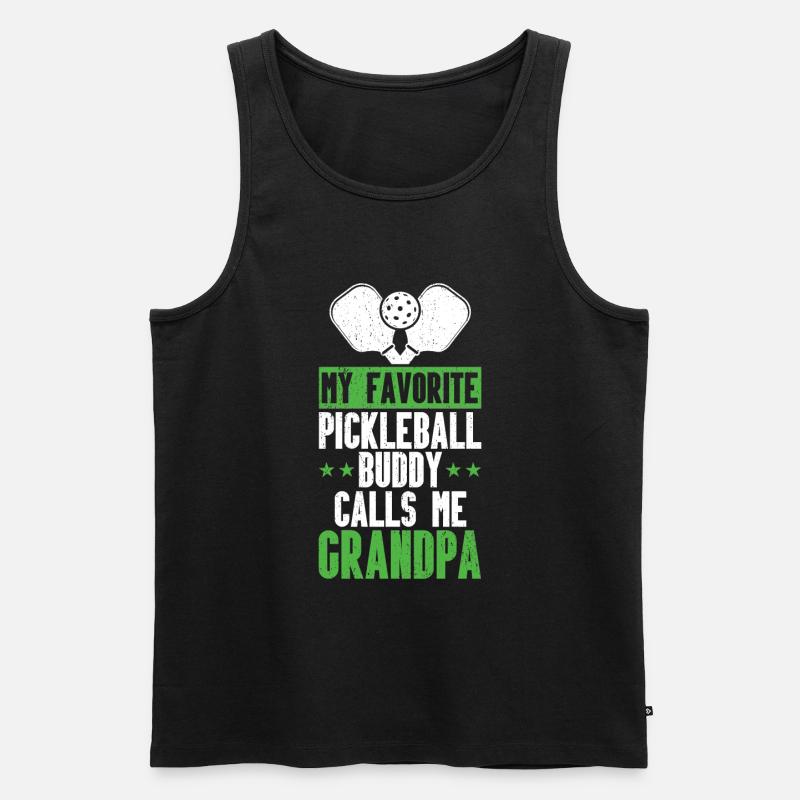 Opa Pickleball Paddel - Männer Premium Bio Tank Top - Schwarz