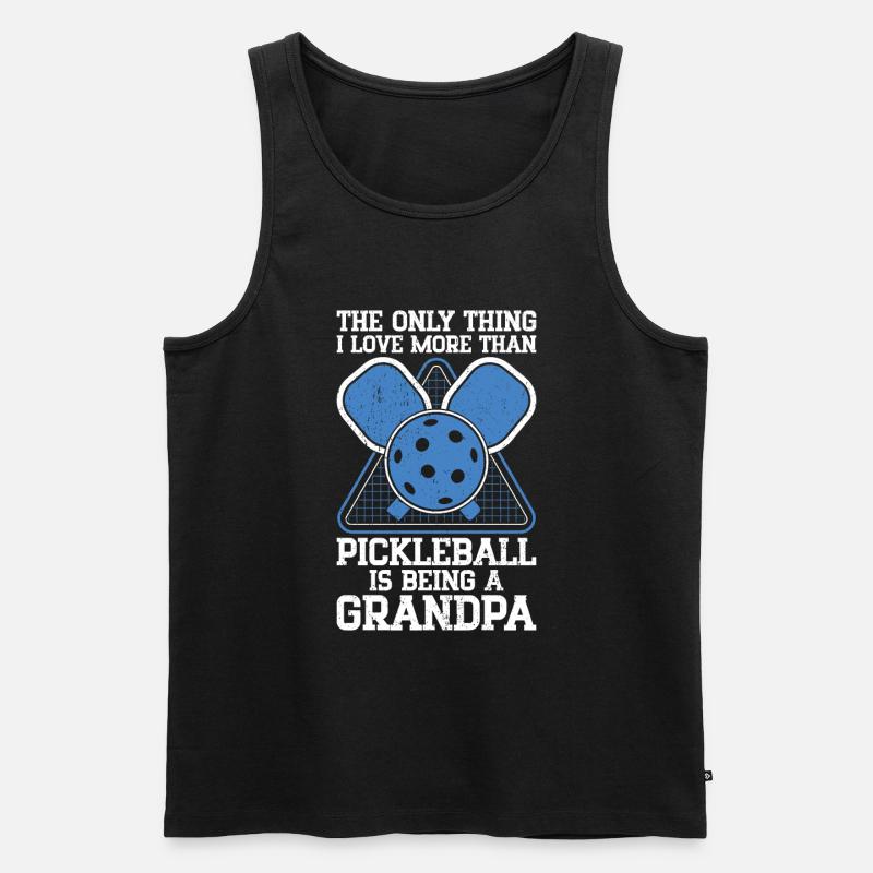 Opa Pickleball Paddel - Männer Premium Bio Tank Top - Schwarz