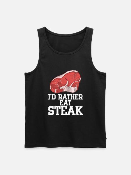 Steak - Men's Premium Organic Tank Top - black