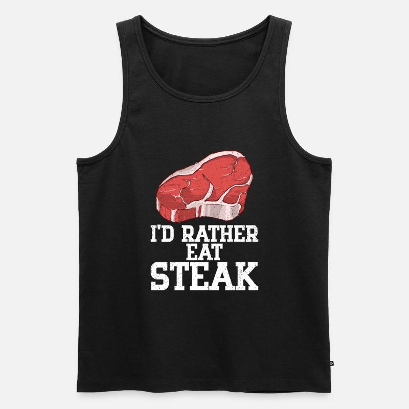 Steak - Männer Premium Bio Tank Top - Schwarz