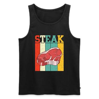 Steak - Männer Premium Bio Tank Top - Schwarz - Vorne - AI Model Male 178 light (178cm)