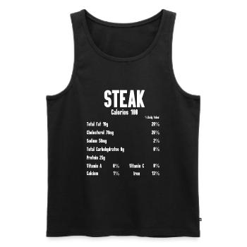 Steak - Männer Premium Bio Tank Top - Schwarz - Vorne - AI Model Male 178 light (178cm)