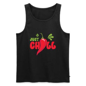 Chili-Pfeffer - Männer Premium Bio Tank Top - Schwarz - Vorne - AI Model Male 178 light (178cm)