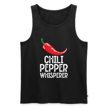 Chili-Pfeffer - Männer Premium Bio Tank Top - Schwarz - Vorne - AI Model Male 178 light (178cm)