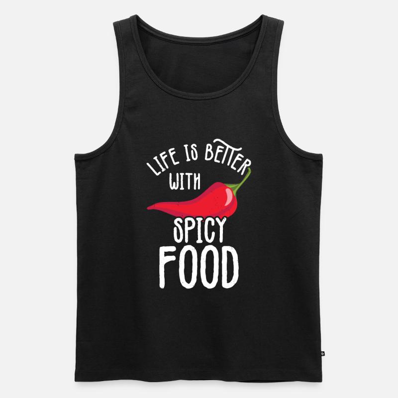 Chili-Pfeffer - Männer Premium Bio Tank Top - Schwarz