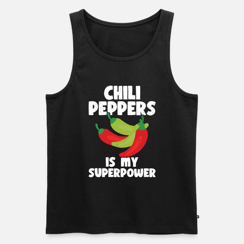 Chili-Pfeffer - Männer Premium Bio Tank Top - Schwarz