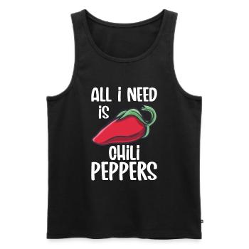 Chili-Pfeffer - Männer Premium Bio Tank Top - Schwarz - Vorne - AI Model Male 178 light (178cm)