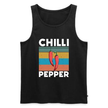 Chili-Pfeffer - Männer Premium Bio Tank Top - Schwarz - Vorne - AI Model Male 178 light (178cm)