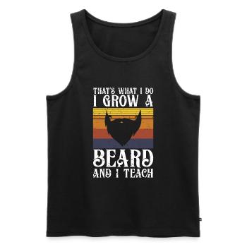 Bearded teacher - Men's Premium Organic Tank Top - black - Front - Michal (187cm)
