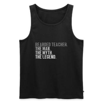 Bearded teacher - Men's Premium Organic Tank Top - black - Front - Michal (187cm)