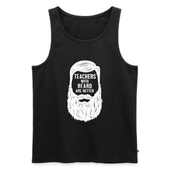 Bearded teacher - Men's Premium Organic Tank Top - black - Front - Michal (187cm)