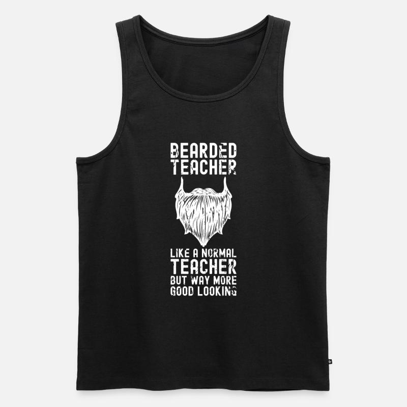 Bärtiger Lehrer - Männer Premium Bio Tank Top - Schwarz