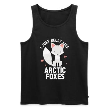 Artic Fuchsliebhaber Aus Arktischer Fuchs - Männer Premium Bio Tank Top - Schwarz - Vorne - AI Model Male 178 light (178cm)