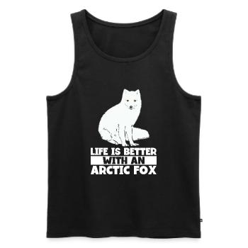 Artic Fuchsliebhaber Aus Arktischer Fuchs - Männer Premium Bio Tank Top - Schwarz - Vorne - AI Model Male 178 light (178cm)