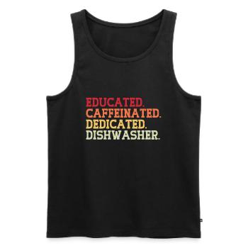 Dishwasher - Men's Premium Organic Tank Top - black - Front - AI Model Male 178 light (178cm)