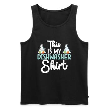 Dishwasher - Men's Premium Organic Tank Top - black - Front - AI Model Male 178 light (178cm)