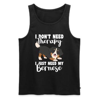 Bernese - Men's Premium Organic Tank Top - black - Front - AI Model Male 178 light (178cm)