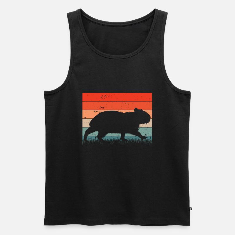 Capybara Tier Nagetier Capibara - Männer Premium Bio Tank Top - Schwarz