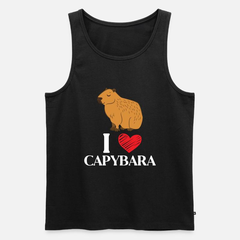 Capybara Tier Nagetier Capibara - Männer Premium Bio Tank Top - Schwarz