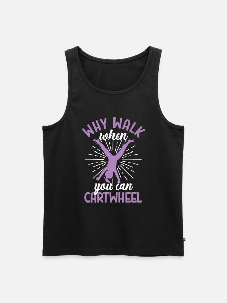 Roue de chariot -gymnaste tombe - Débardeur bio Premium Homme - noir