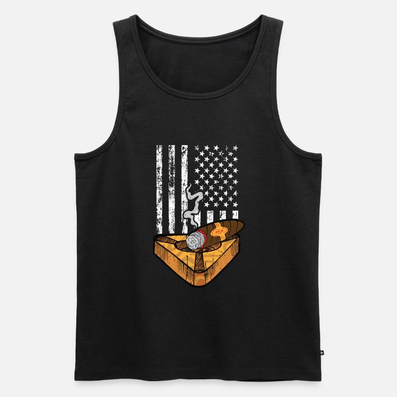 Zigarrenzigarettenraucher - Männer Premium Bio Tank Top - Schwarz