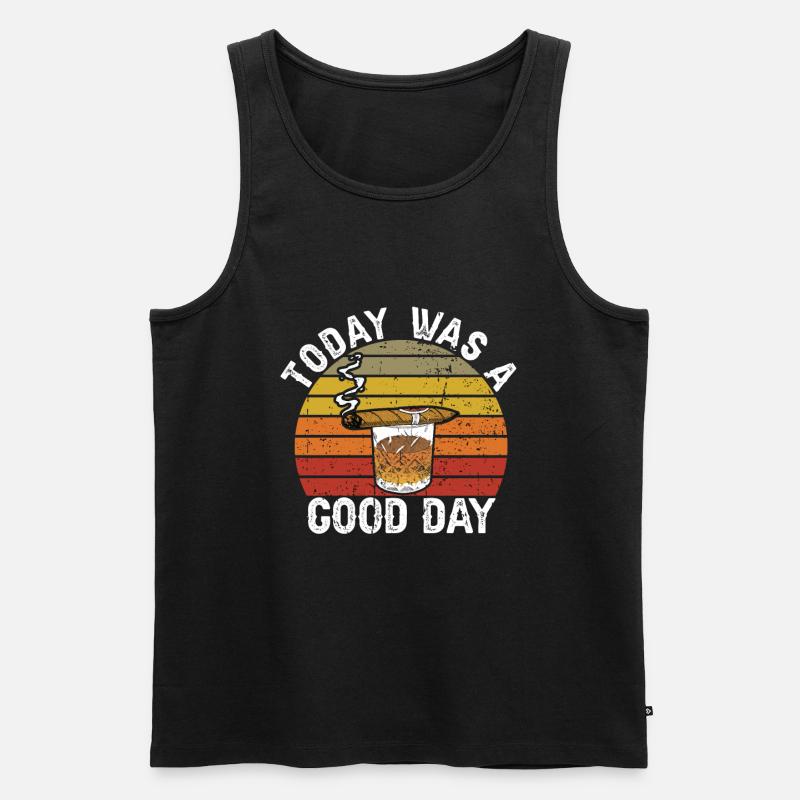 Zigarrenzigarettenraucher - Männer Premium Bio Tank Top - Schwarz