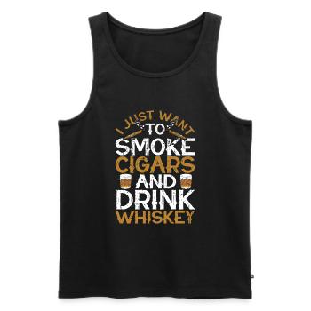 Cigar cigarette smokers - Men's Premium Organic Tank Top - black - Front - AI Model Male 178 light (178cm)
