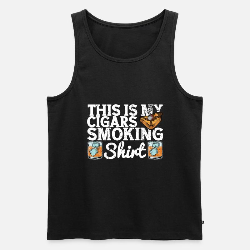 Zigarrenzigarettenraucher - Männer Premium Bio Tank Top - Schwarz