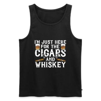 Cigar cigarette smokers - Men's Premium Organic Tank Top - black - Front - AI Model Male 178 light (178cm)