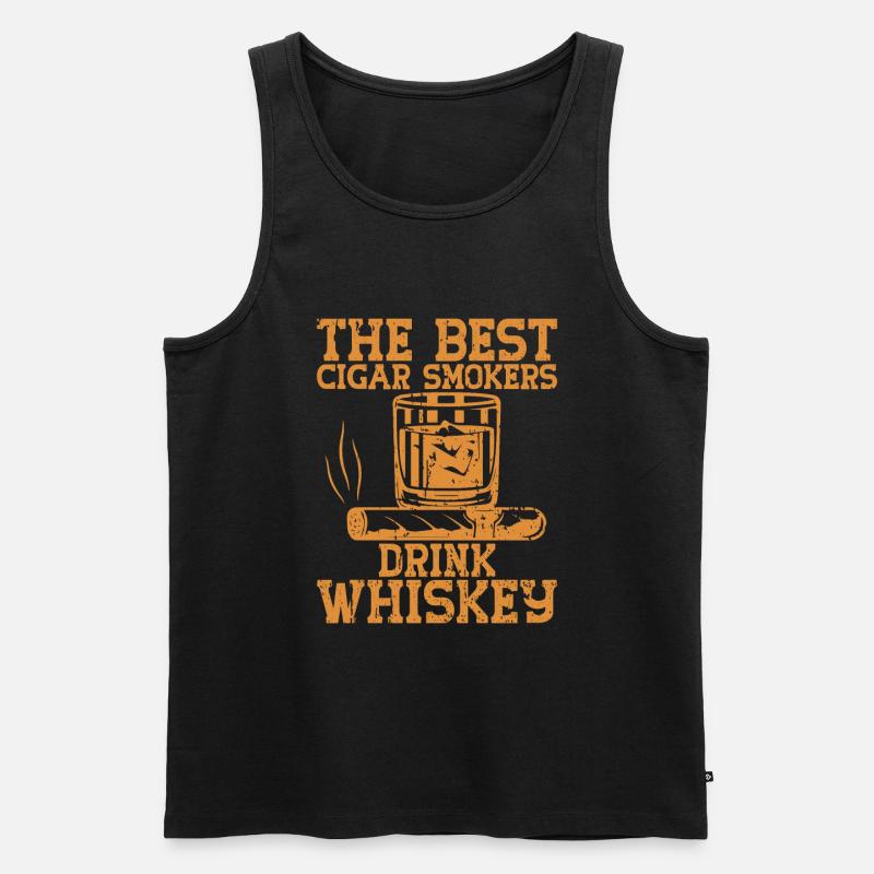Zigarrenzigarettenraucher - Männer Premium Bio Tank Top - Schwarz