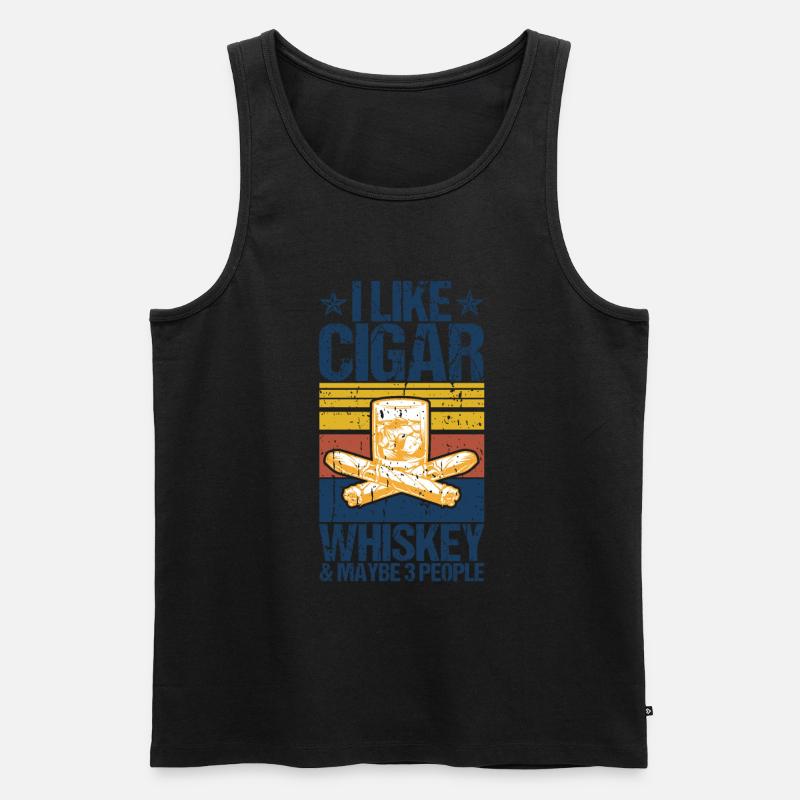 Zigarrenzigarettenraucher - Männer Premium Bio Tank Top - Schwarz