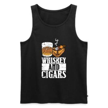 Cigar cigarette smokers - Men's Premium Organic Tank Top - black - Front - AI Model Male 178 light (178cm)