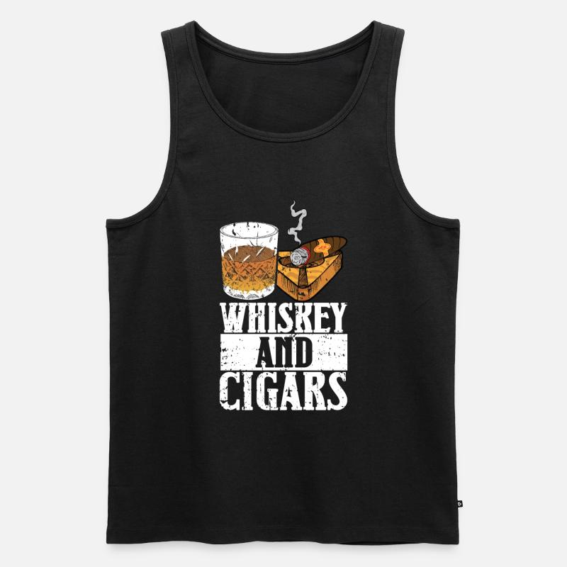 Zigarrenzigarettenraucher - Männer Premium Bio Tank Top - Schwarz
