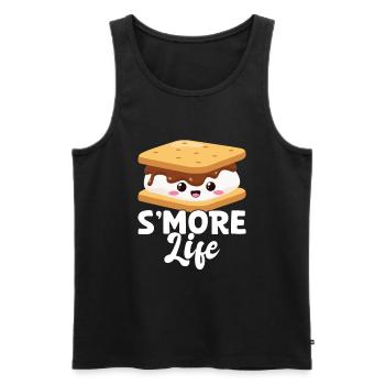 Guimauve S’more - Débardeur bio Premium Homme - noir - Devant - AI Model Male 178 light (178cm)