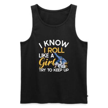 Jiu Jitsu - Men's Premium Organic Tank Top - black - Front - AI Model Male 178 light (178cm)