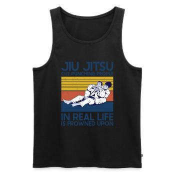 Jiu Jitsu - Men's Premium Organic Tank Top - black - Front - AI Model Male 178 light (178cm)