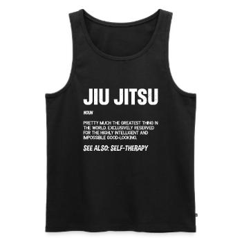 Jiu Jitsu - Men's Premium Organic Tank Top - black - Front - AI Model Male 178 light (178cm)