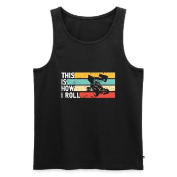 Sprint Car Racing Flag Vintage Racer Dirt Track - Débardeur bio Premium Homme - noir - Devant - AI Model Male 178 light (178cm)