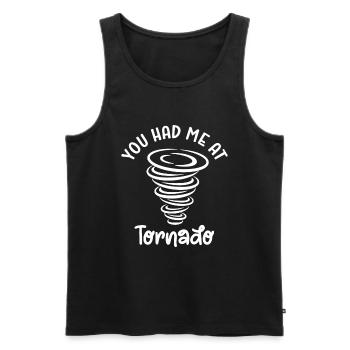 Tornado - Männer Premium Bio Tank Top - Schwarz - Vorne - AI Model Male 178 light (178cm)