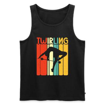 Tambourstab swirling - Men's Premium Organic Tank Top - black - Front - AI Model Male 178 light (178cm)