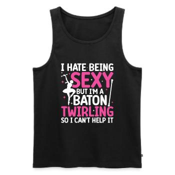 Tambourstab swirling - Men's Premium Organic Tank Top - black - Front - AI Model Male 178 light (178cm)