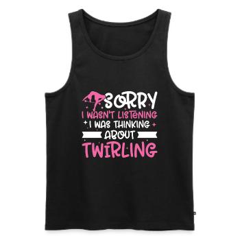 Tambourstab swirling - Men's Premium Organic Tank Top - black - Front - AI Model Male 178 light (178cm)