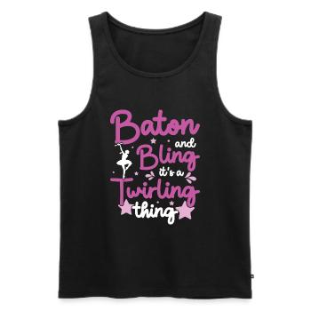 Tambourstab swirling - Men's Premium Organic Tank Top - black - Front - AI Model Male 178 light (178cm)