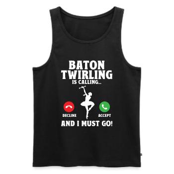 Tambourstab swirling - Men's Premium Organic Tank Top - black - Front - AI Model Male 178 light (178cm)