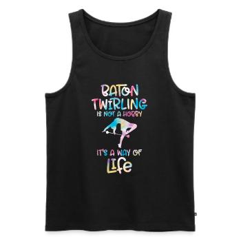 Tambourstab swirling - Men's Premium Organic Tank Top - black - Front - AI Model Male 178 light (178cm)